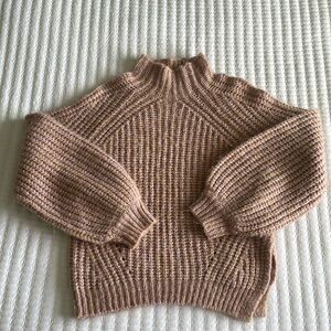 pink thick turtle neck knitted sweater